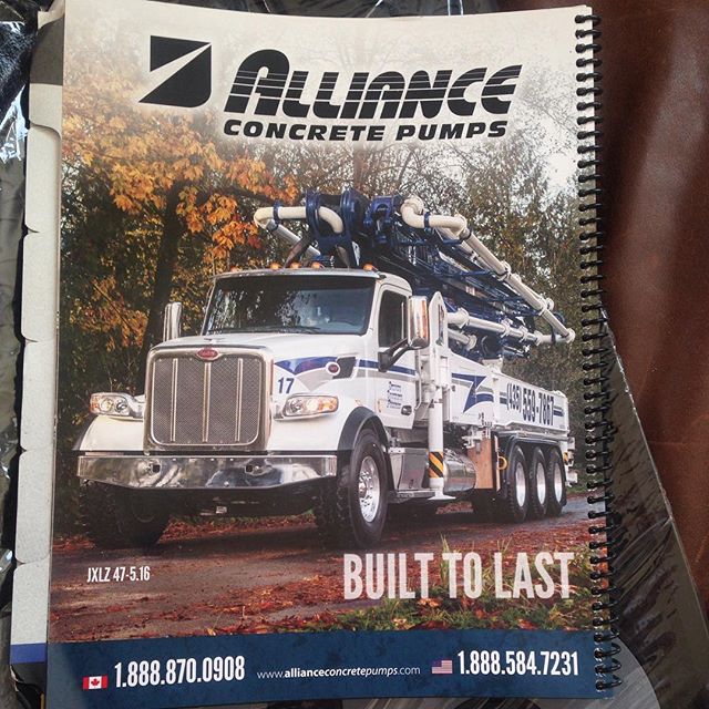 Operating manual for Alliance Concrete Pumps